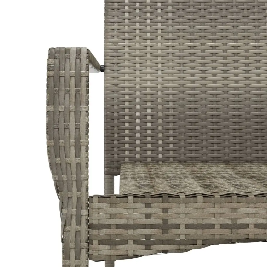 Outdoor Dining Set 9 Piece Modular Grey PE Rattan Furniture with Cushions and Tempered Glass Table