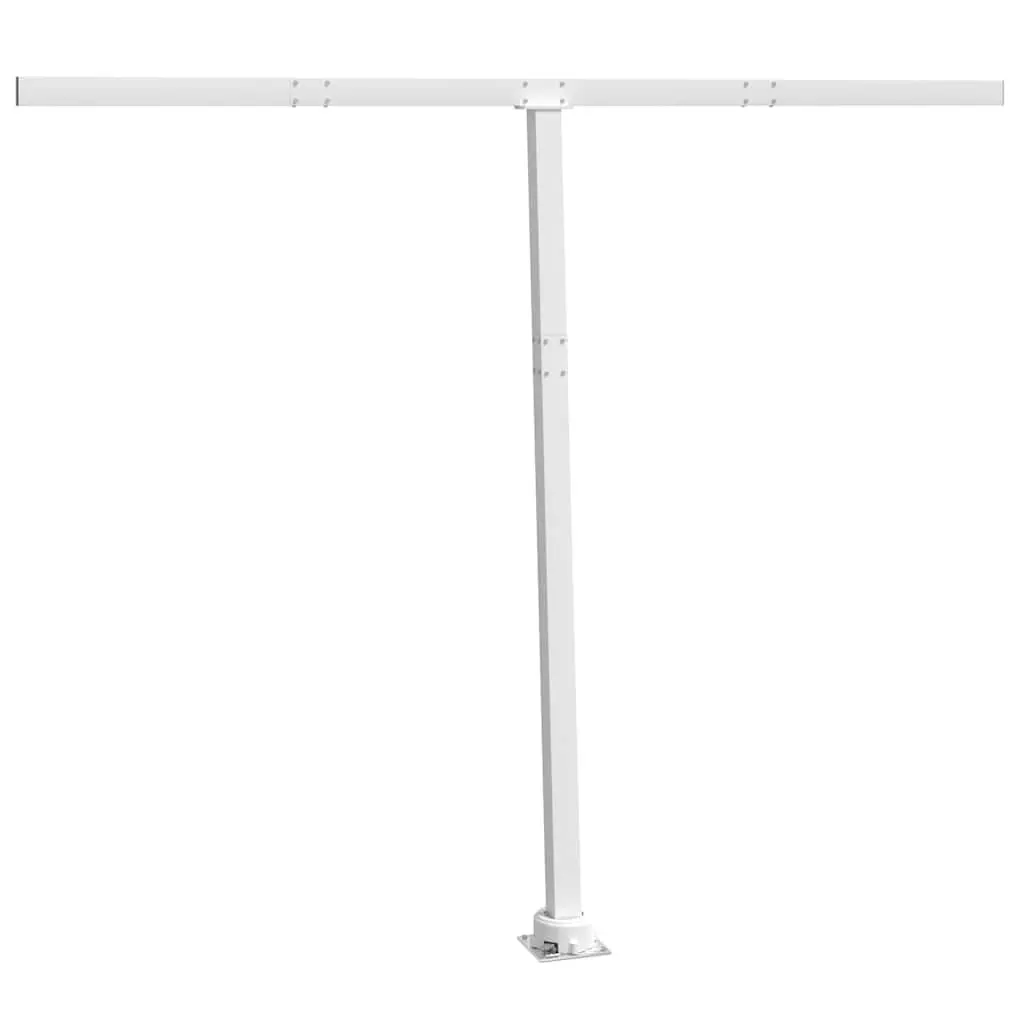 Awning Post Set Iron 300x245 cm White Rotary Base