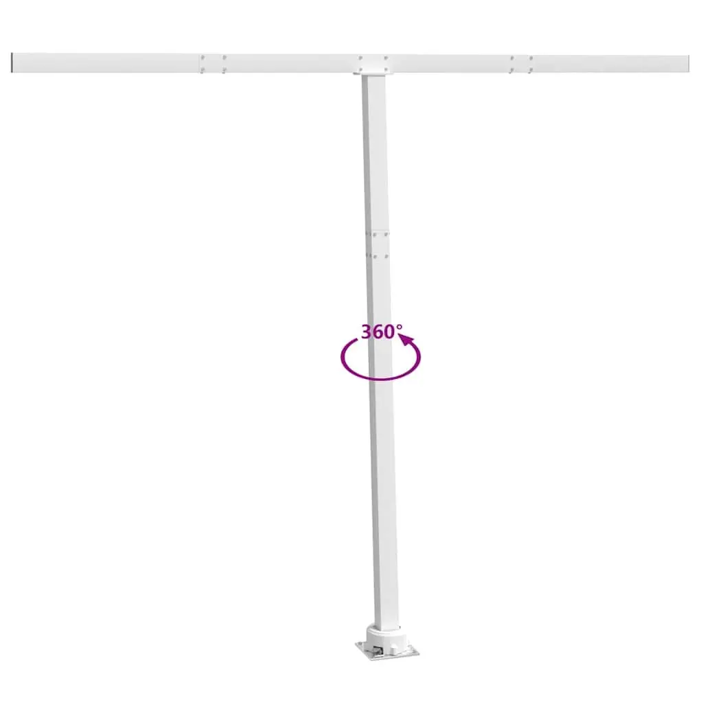 Awning Post Set Iron 300x245 cm White Rotary Base