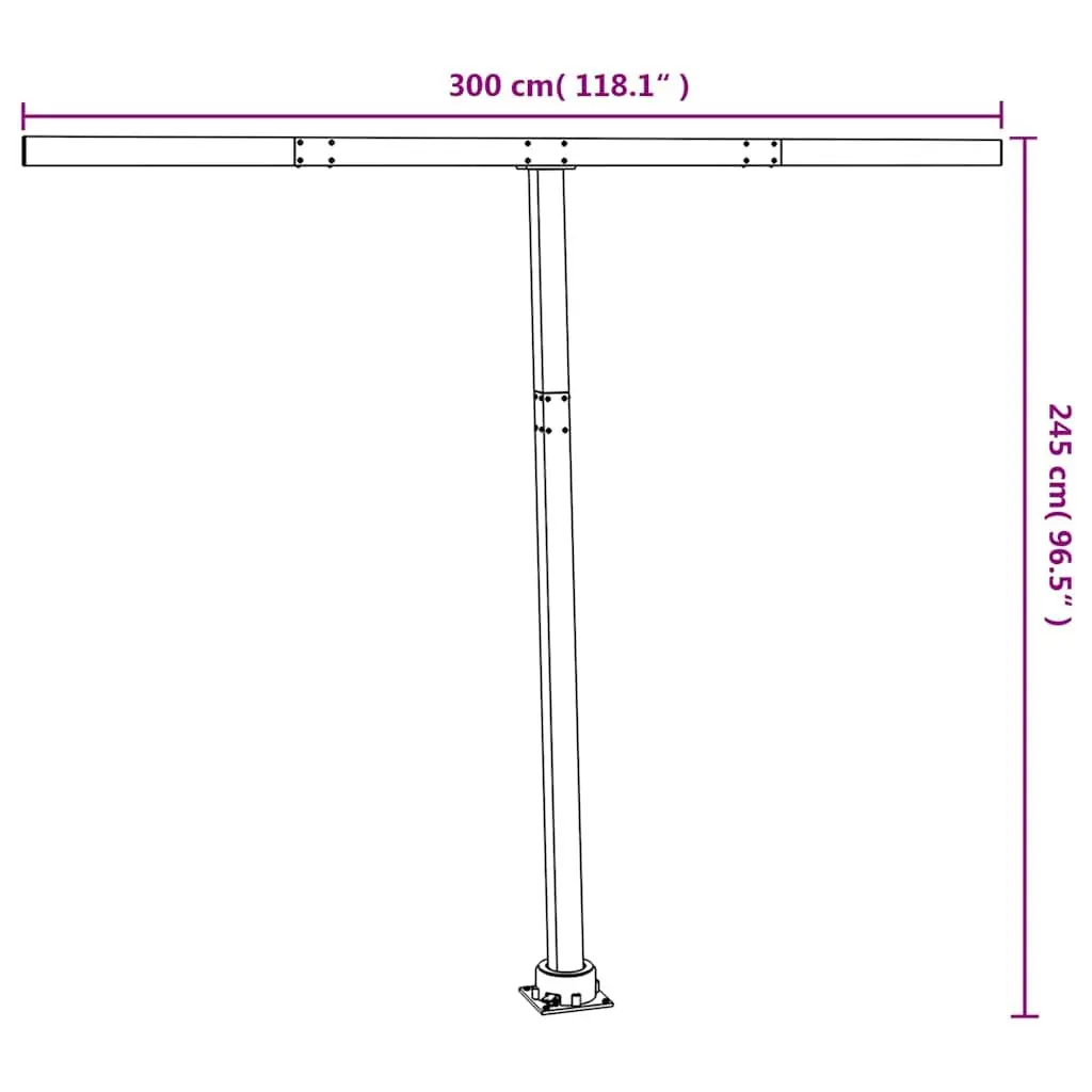 Awning Post Set Iron 300x245 cm White Rotary Base