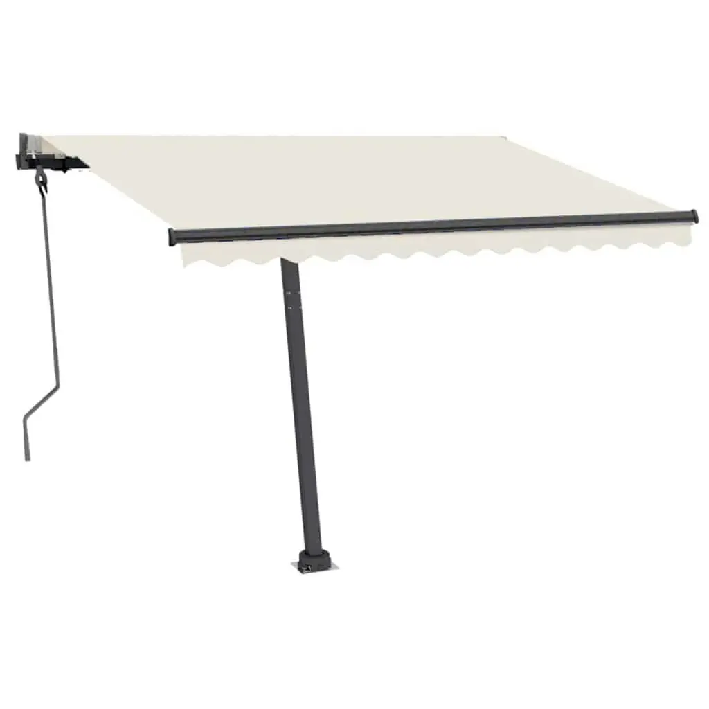 Awning Post Set Anthracite 300x245 cm Outdoor Shade Support Rotary Base