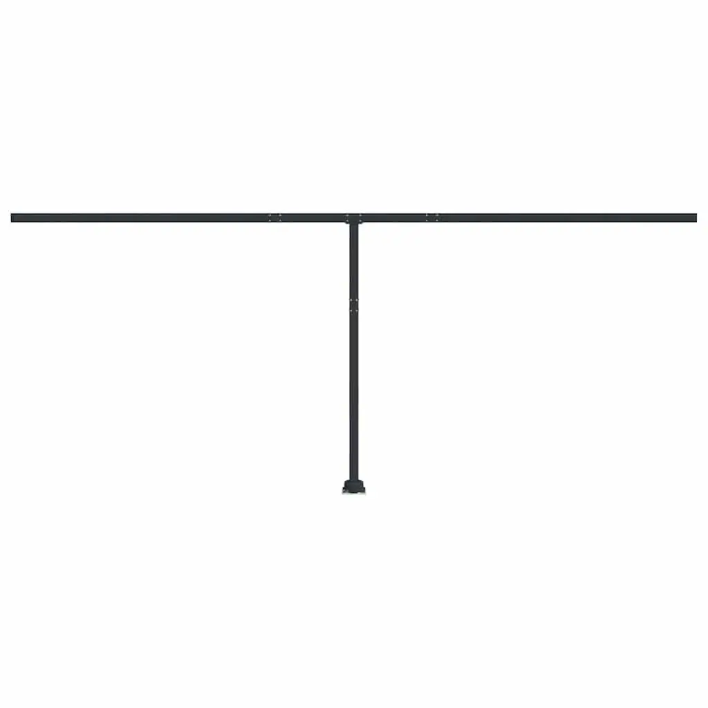 Awning Post Set Iron 600x245 cm Anthracite Outdoor Shade Support Rotary Base