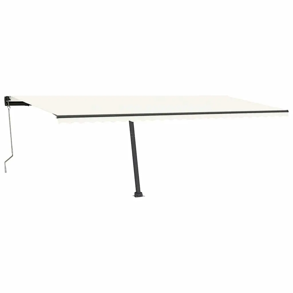 Awning Post Set Iron 600x245 cm Anthracite Outdoor Shade Support Rotary Base