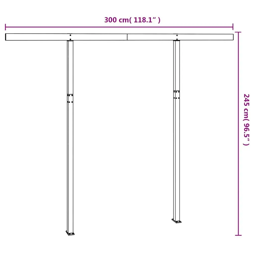 Awning Post Set Anthracite 300x245 cm Outdoor Terrace Balcony Garden Shade