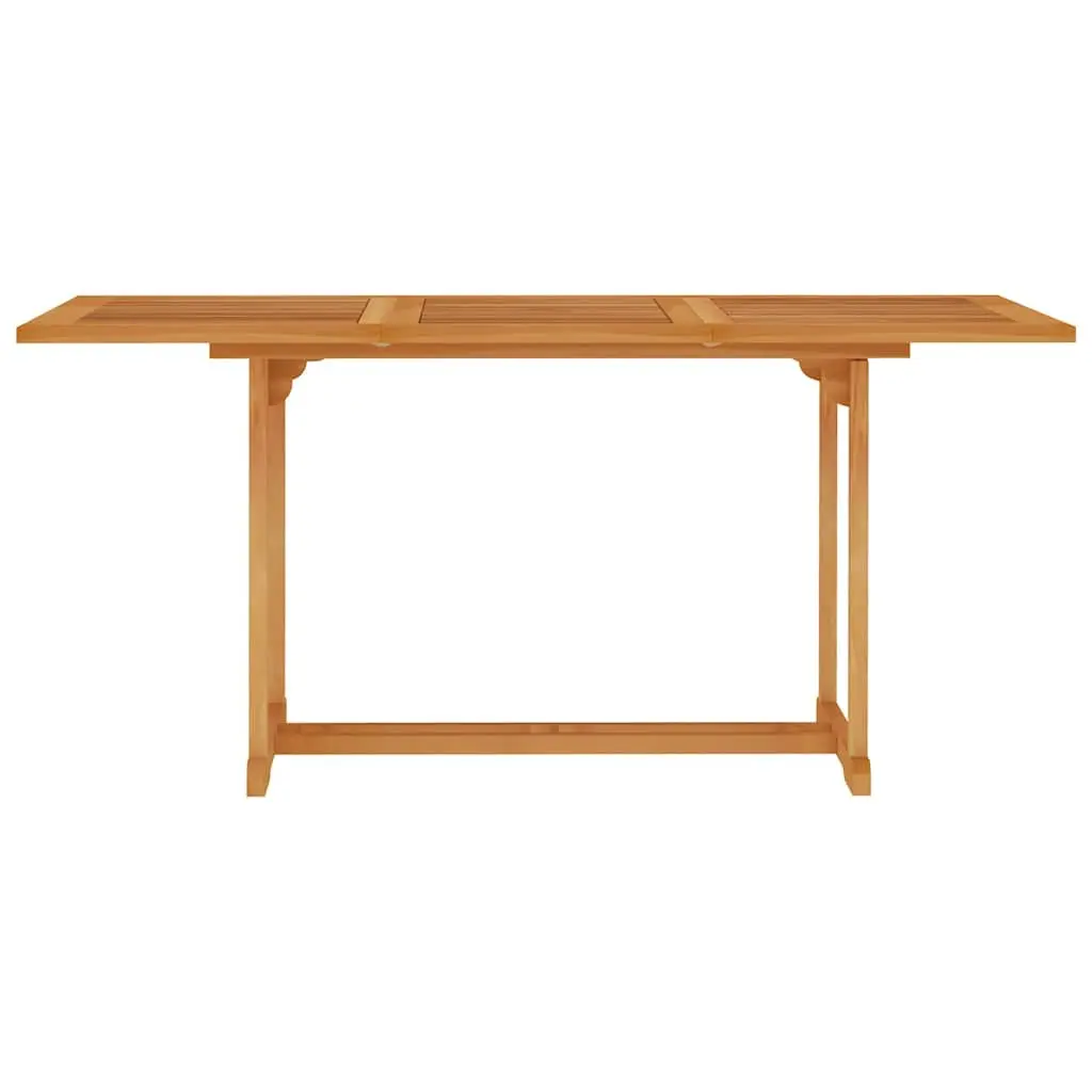 Garden Dining Table Teak Hardwood 150x90x75 cm White Outdoor Furniture