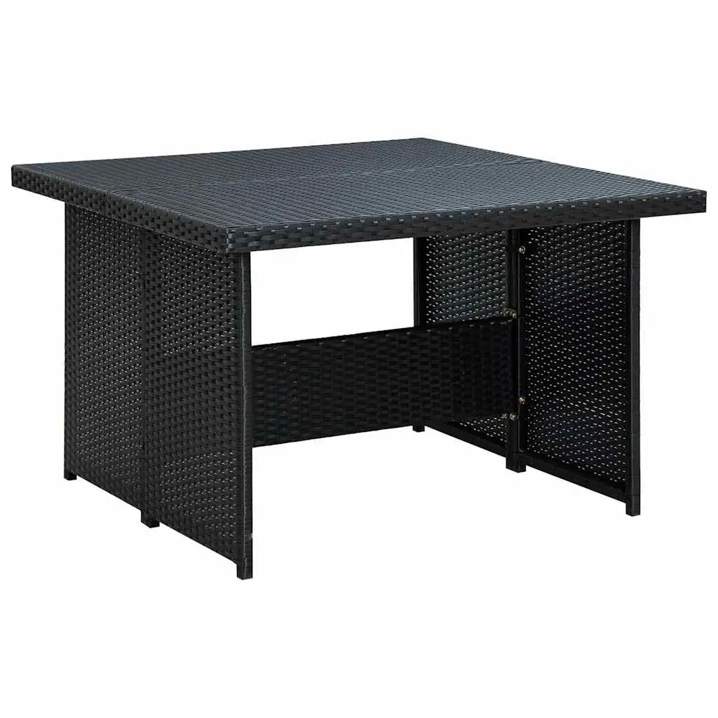 Outdoor Furniture Set 6 Piece Poly Rattan Sofa with Cushions Black Powder Coated Steel Frame