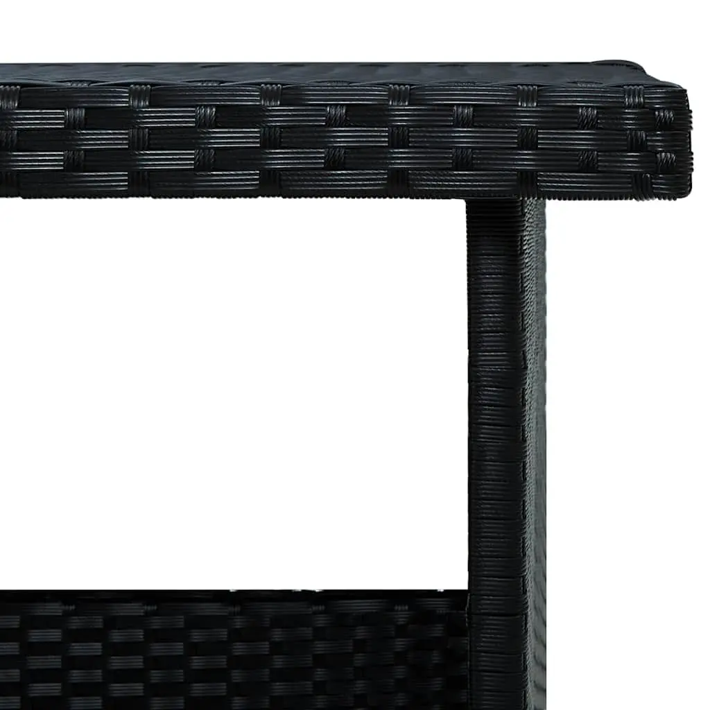 Outdoor Furniture Set 6 Piece Poly Rattan Sofa with Cushions Black Powder Coated Steel Frame