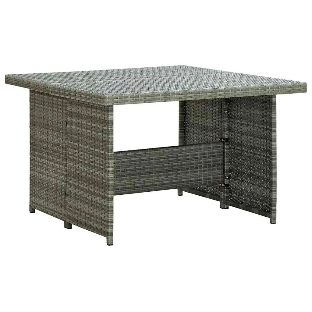 6 Piece Garden Lounge Set Grey with Cushions Powder Coated Steel Frame PE Rattan Corner Sofa Stools Coffee Table