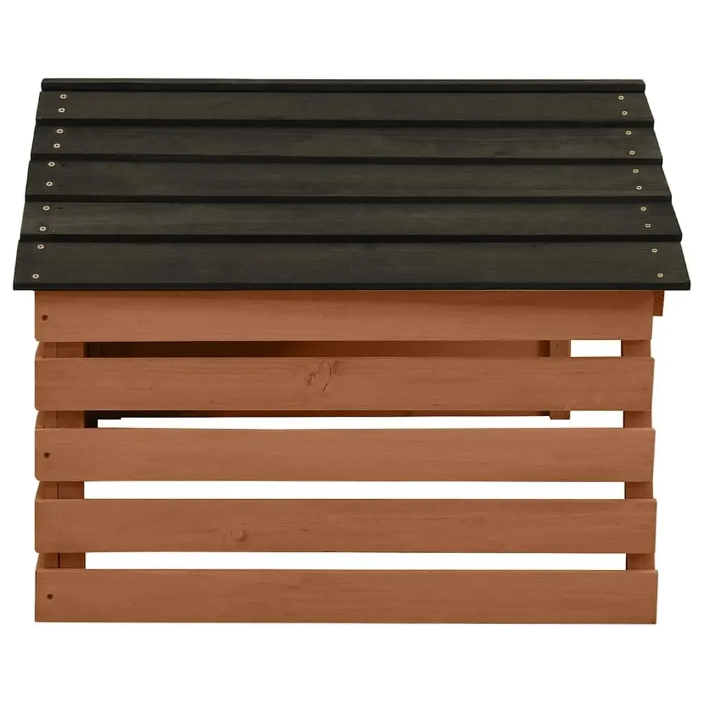 Robotic Lawn Mower Garage Firwood Outdoor Storage 78 x 74 x 54 cm Brown
