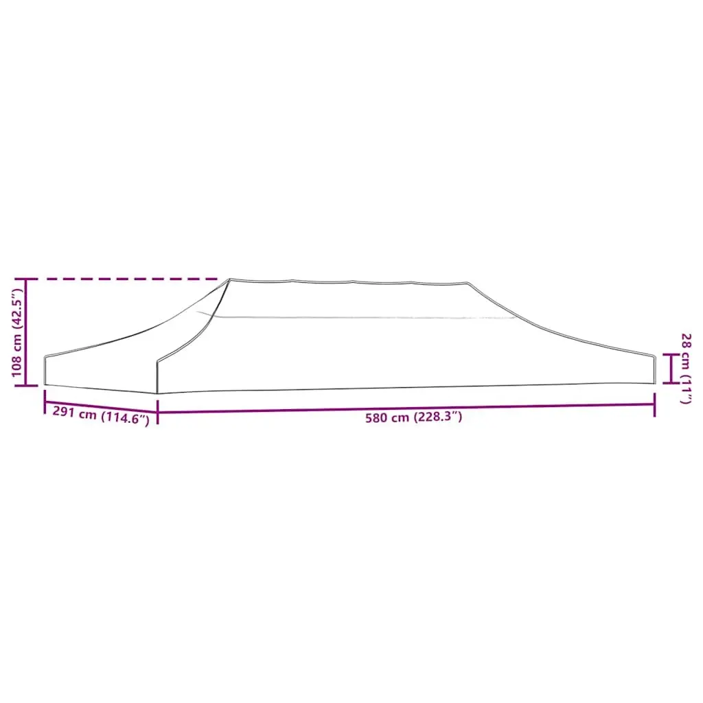 Party Tent Roof Oxford Fabric 6x3m Taupe Outdoor Canopy Top Replacement Cover