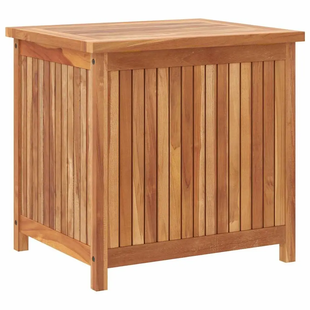 Outdoor Wooden Storage Box 60x50x58cm Teak Hardwood Brown with Water Resistant Lining