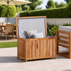 Practical Wooden Storage Chest 90x50x58cm for Garden Use