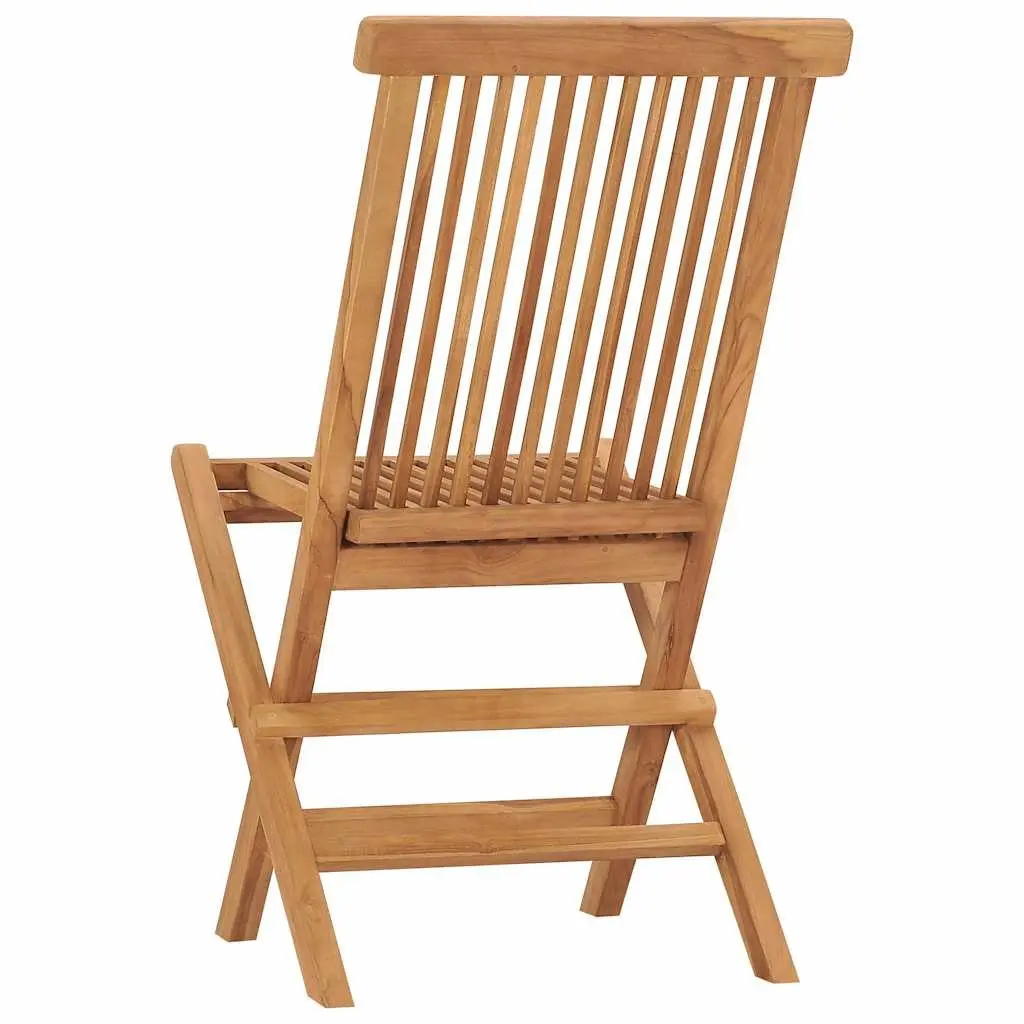 Folding Garden Chairs Teak Wood 4 Piece Outdoor Seating Set Brown