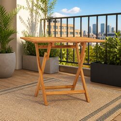 Folding Garden Dining Table 90x60x75cm Teak Wood Outdoor Furniture Brown
