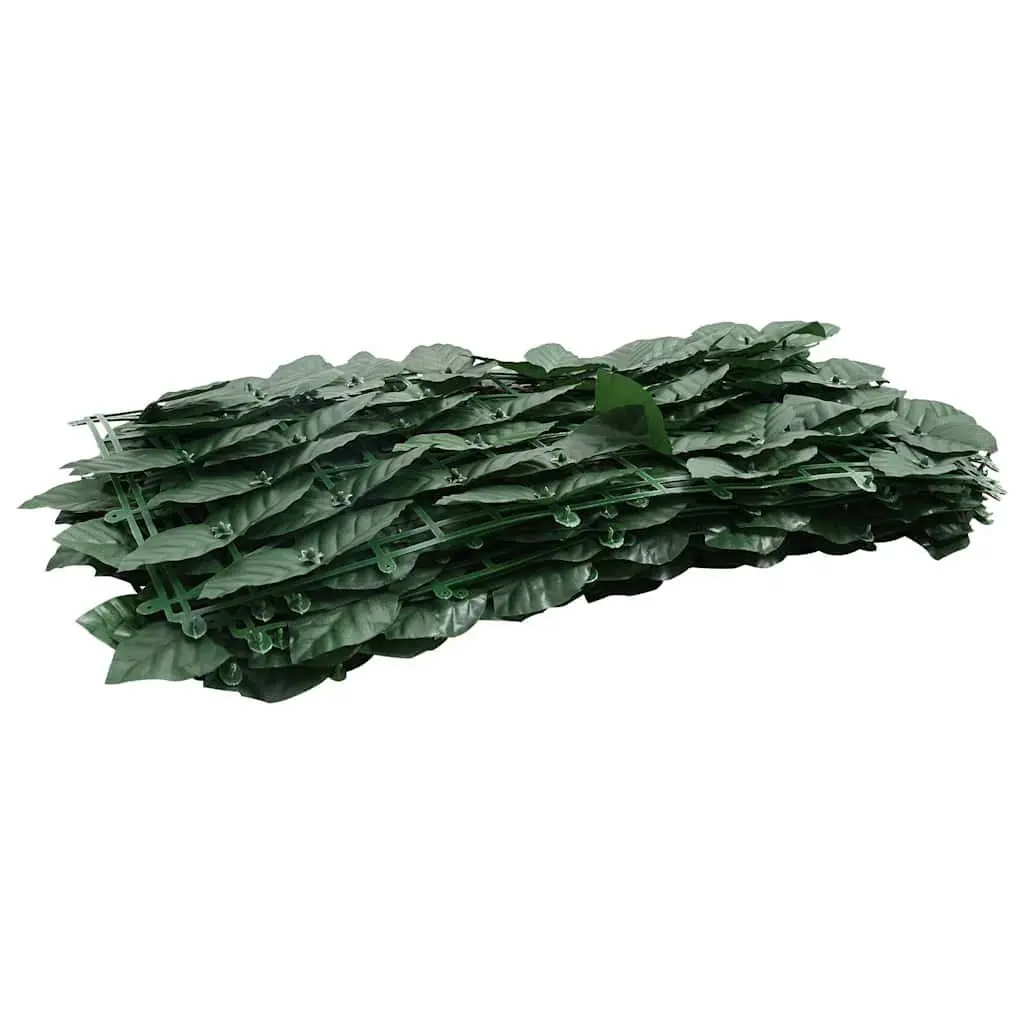 Balcony Privacy Screen Dark Green Leaves 500 x 100 cm Polyethylene and Fabric