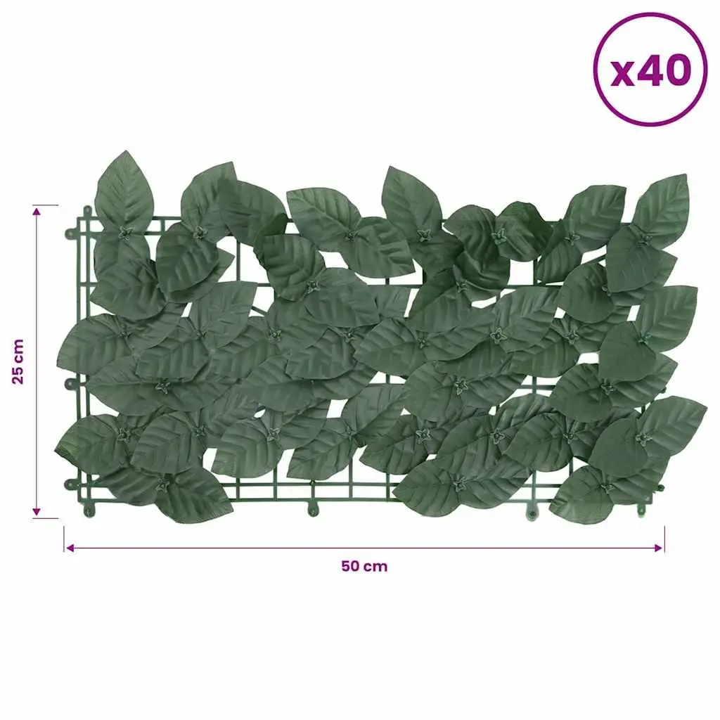 Balcony Privacy Screen Dark Green Leaves 500 x 100 cm Polyethylene and Fabric
