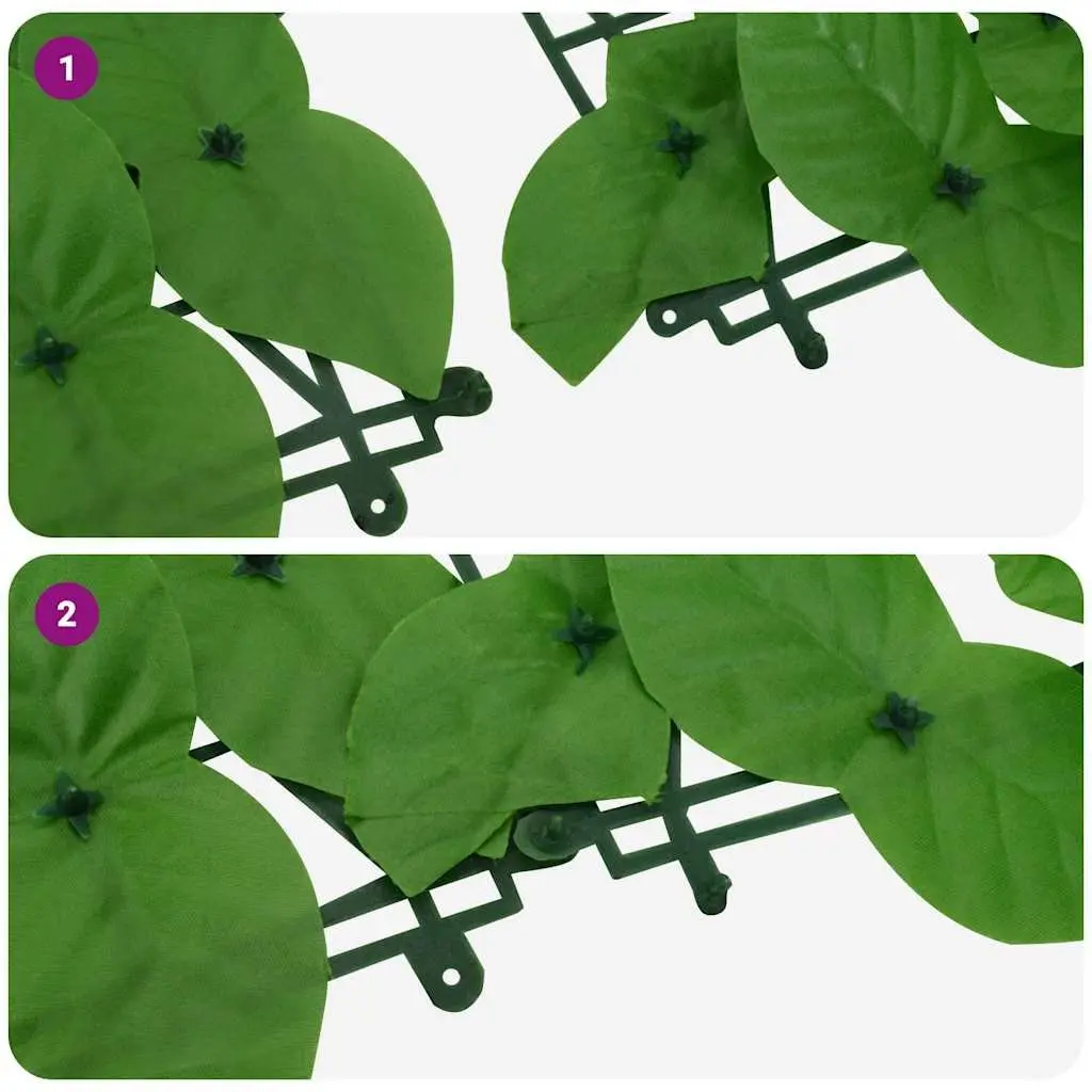 Privacy Screen 400x75cm Green Leaf Pattern Polyethylene Fabric for Balcony Terrace Garden Sunshade