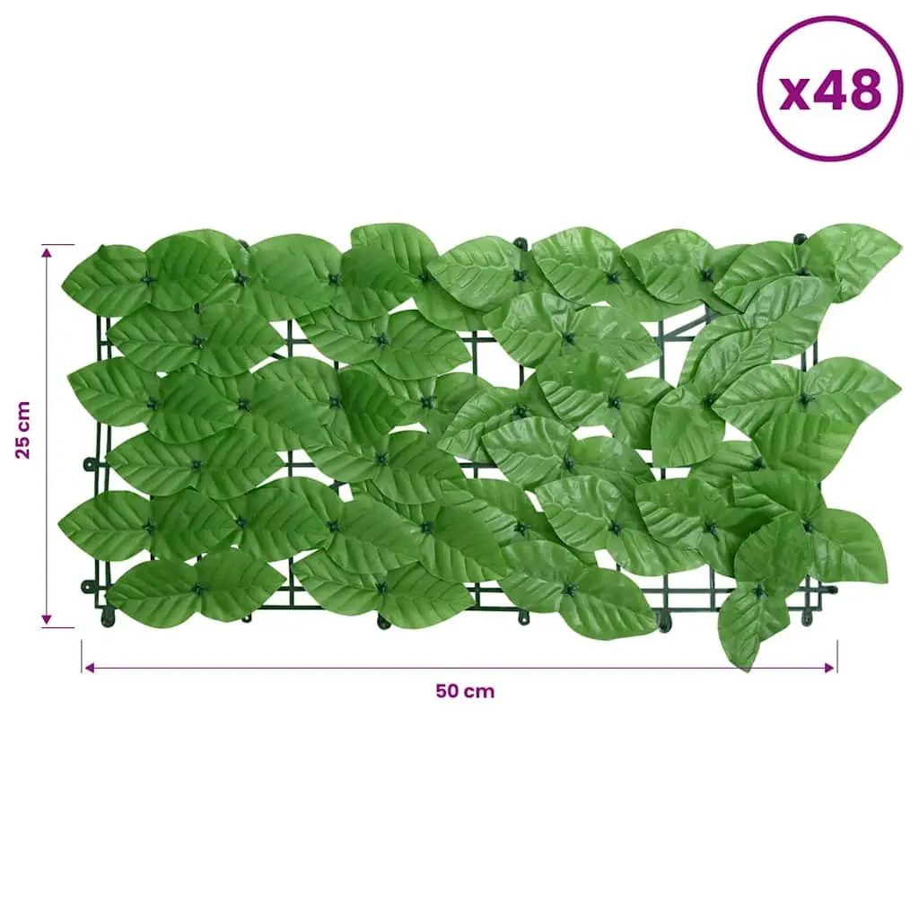 Privacy Screen Polyethylene Fabric 600x100cm Green Leaves