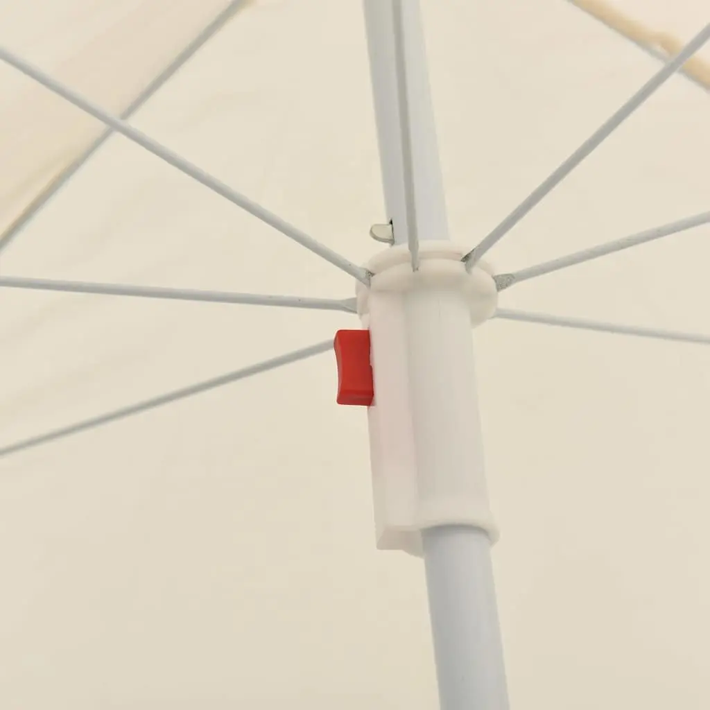 Outdoor Garden Umbrella Beige 180cm UV Protective Polyester Canopy Adjustable Tilt Steel Pole