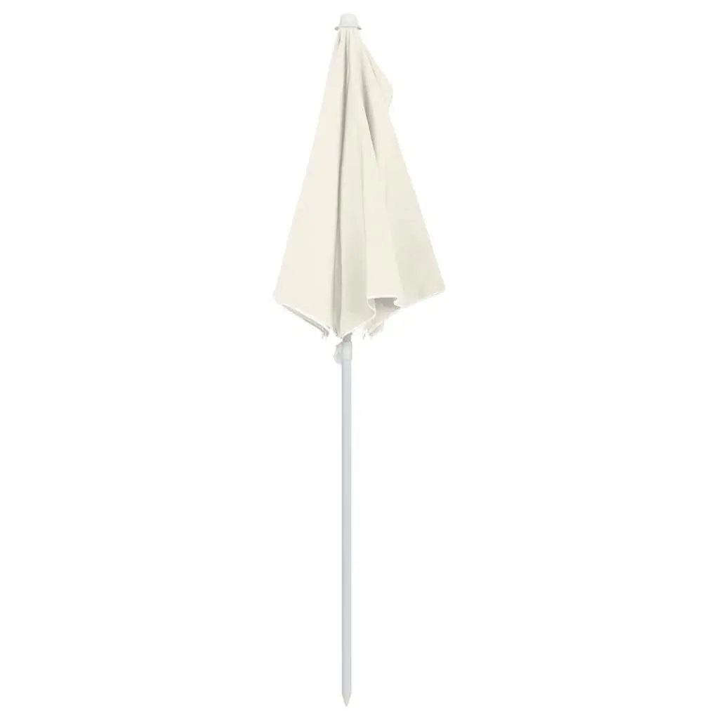 Half Round Garden Parasol UV Protective Polyester Cream 180 x 90 cm