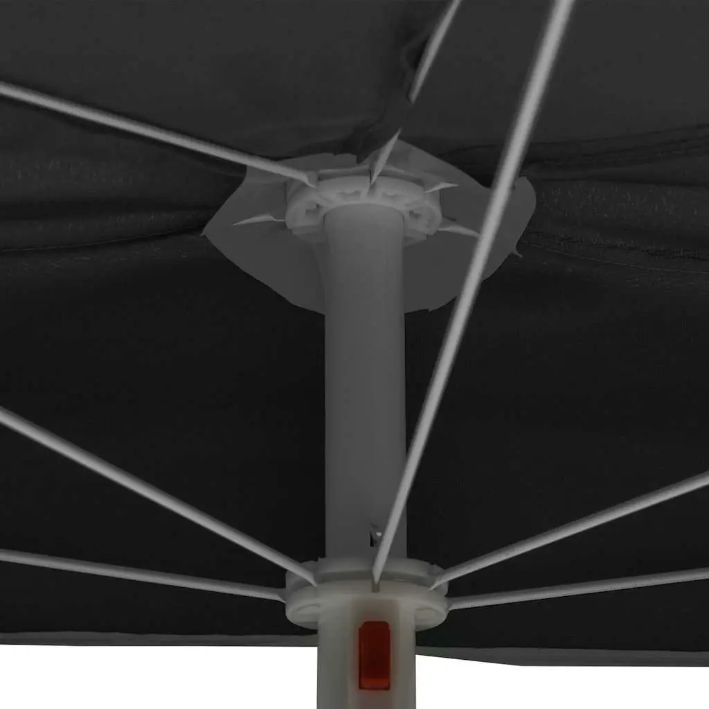 Half Round Garden Parasol UV Protective Polyester 180x90 cm Anthracite Steel Pole