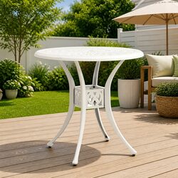 Versatile White Garden Table for Everyday Use