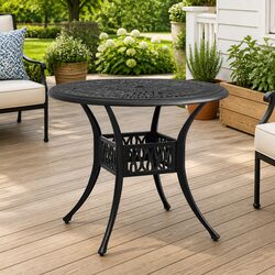 Practical Black Garden Table for Various Outdoor Uses