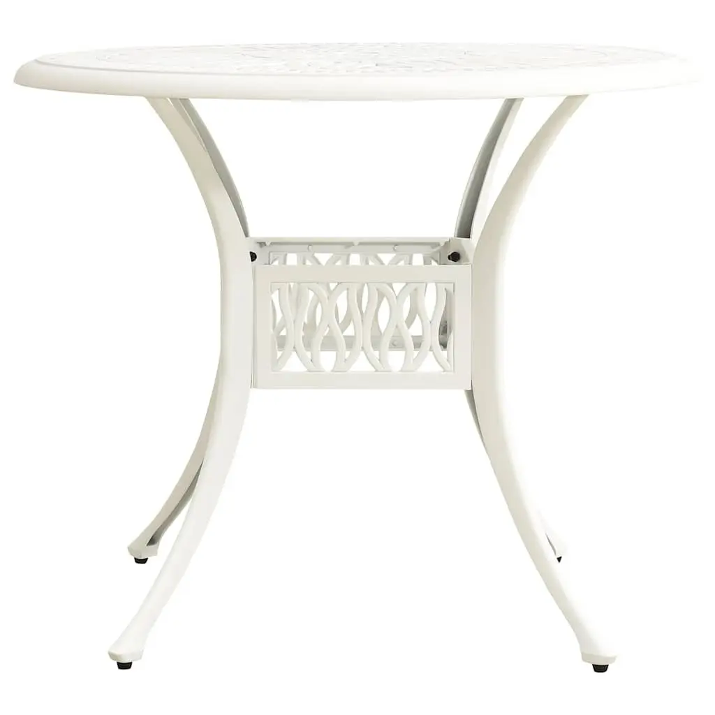 Outdoor Patio Furniture Square Table Cast Aluminium White 90x90x74cm