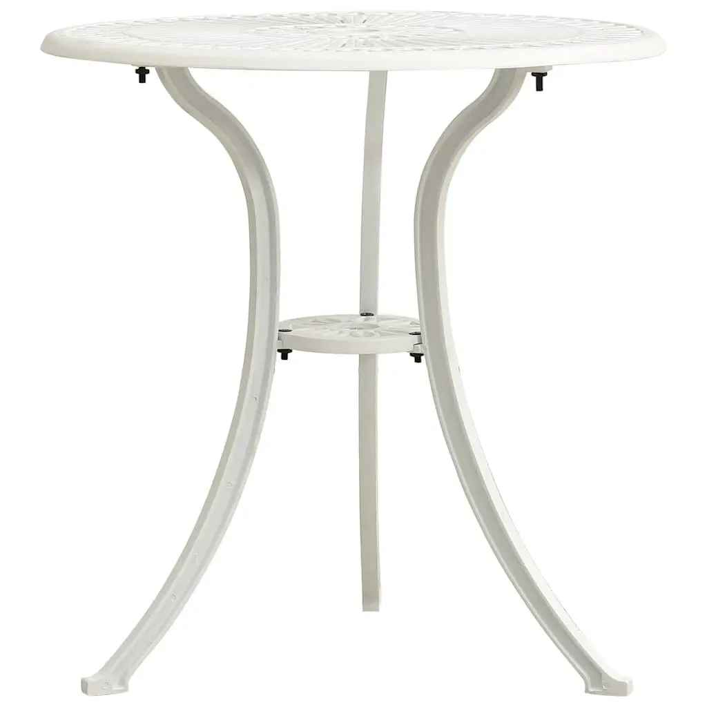 Bistro Set Cast Aluminium Outdoor Garden Furniture 3 Piece White Patio Chairs