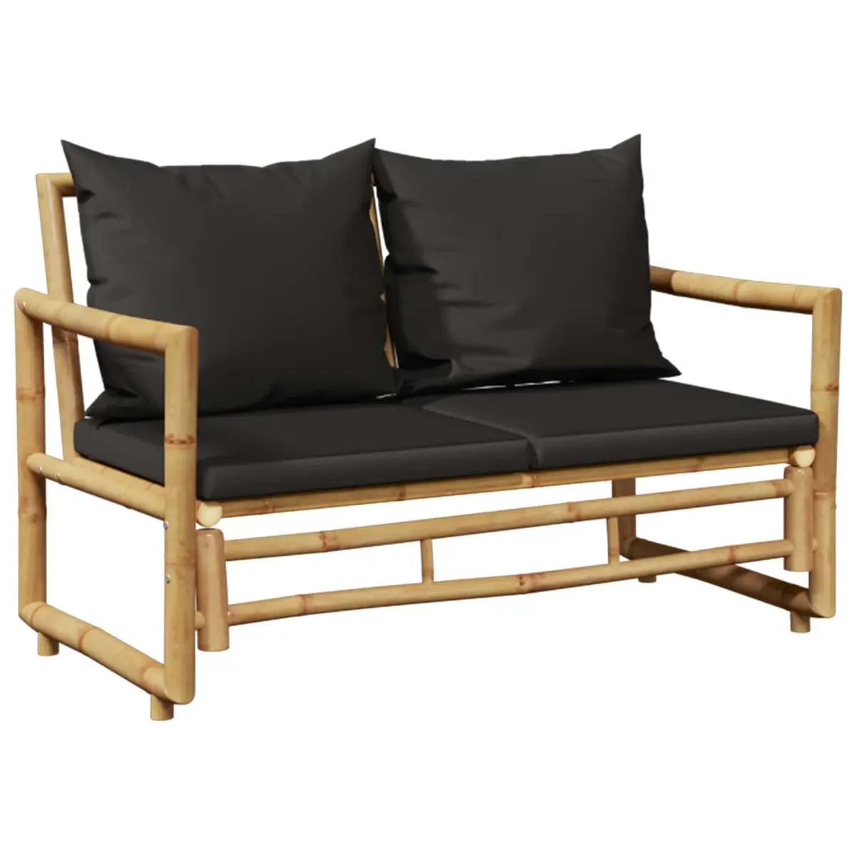 Garden Lounge Set 4 Piece Bamboo Outdoor Furniture Bench Chairs Table Cushions