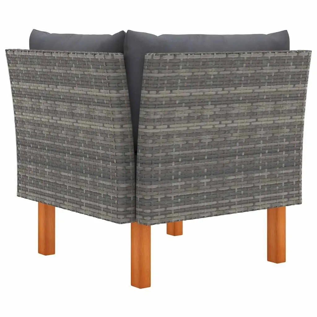 Outdoor Corner Sofa Sectional PE Rattan Powder-coated Steel Grey