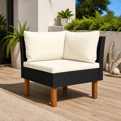 Practical Black Corner Sofa for Outdoor Relaxation