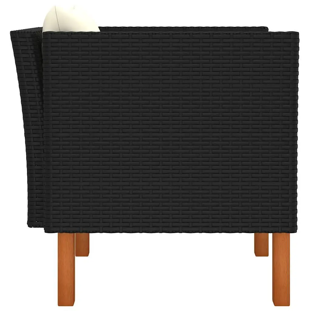 Outdoor Sectional Sofa Garden Furniture Poly Rattan Lounger with Cushions