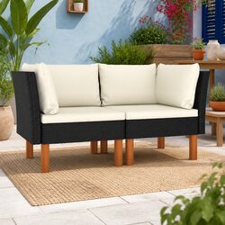 Versatile Black Rattan Outdoor Corner Sofa Set for Any Space