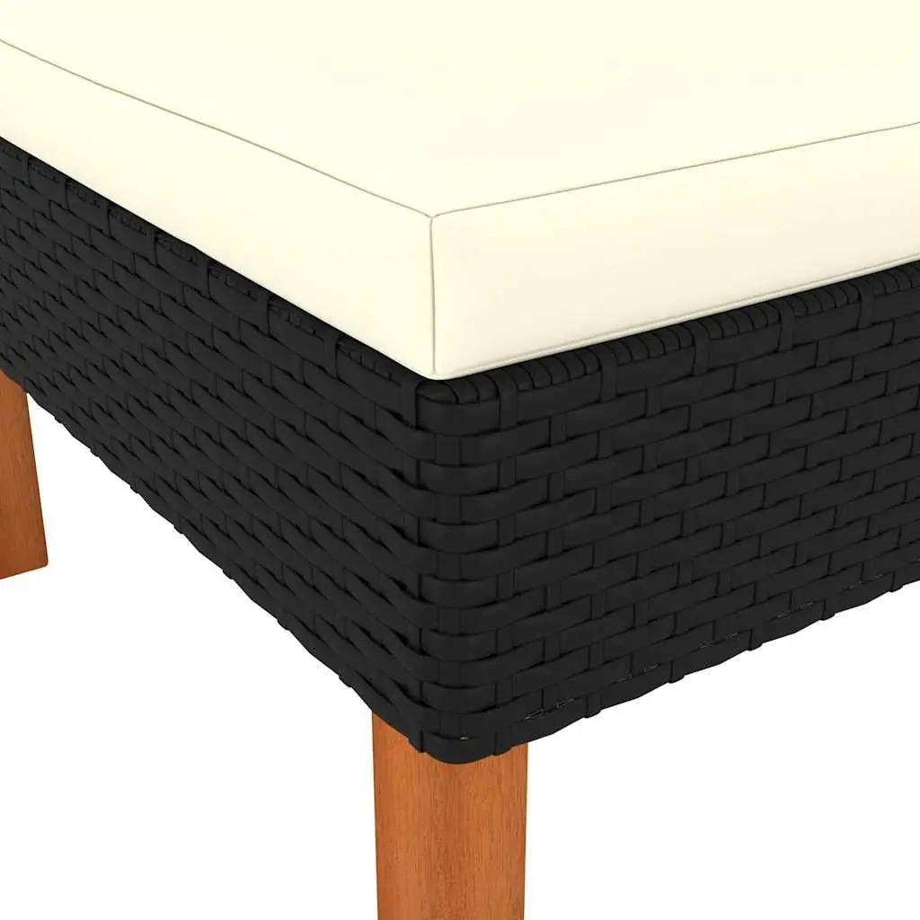 Outdoor Corner Sectional Sofa Powder-coated Steel PE Rattan Black 2 Piece