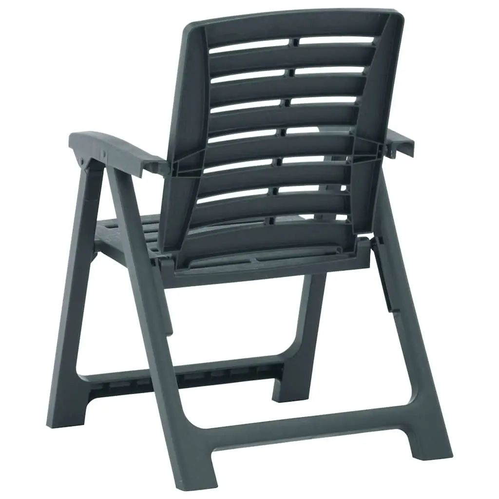 Plastic Outdoor Chairs Green 2 Piece Set for Garden and Patio