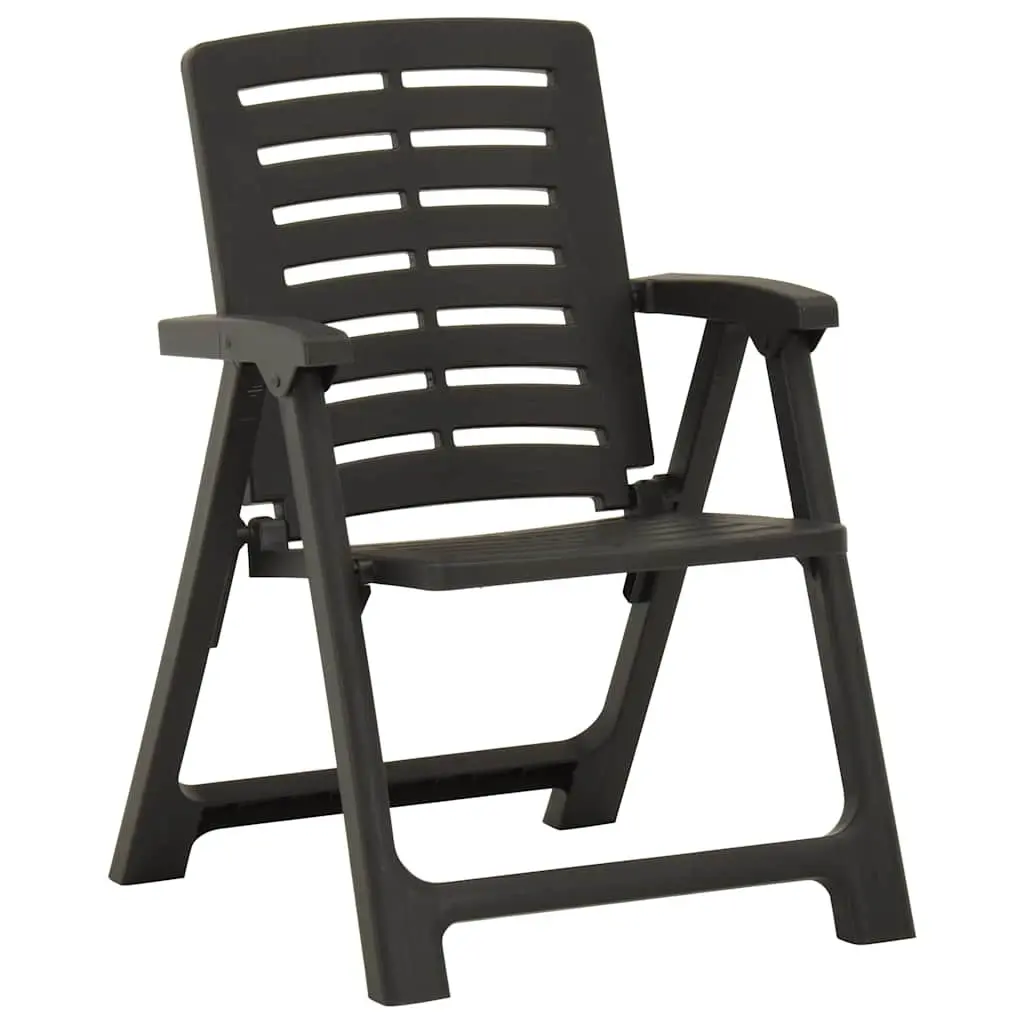 Outdoor Chairs Plastic 2 Pieces Garden Seating Anthracite