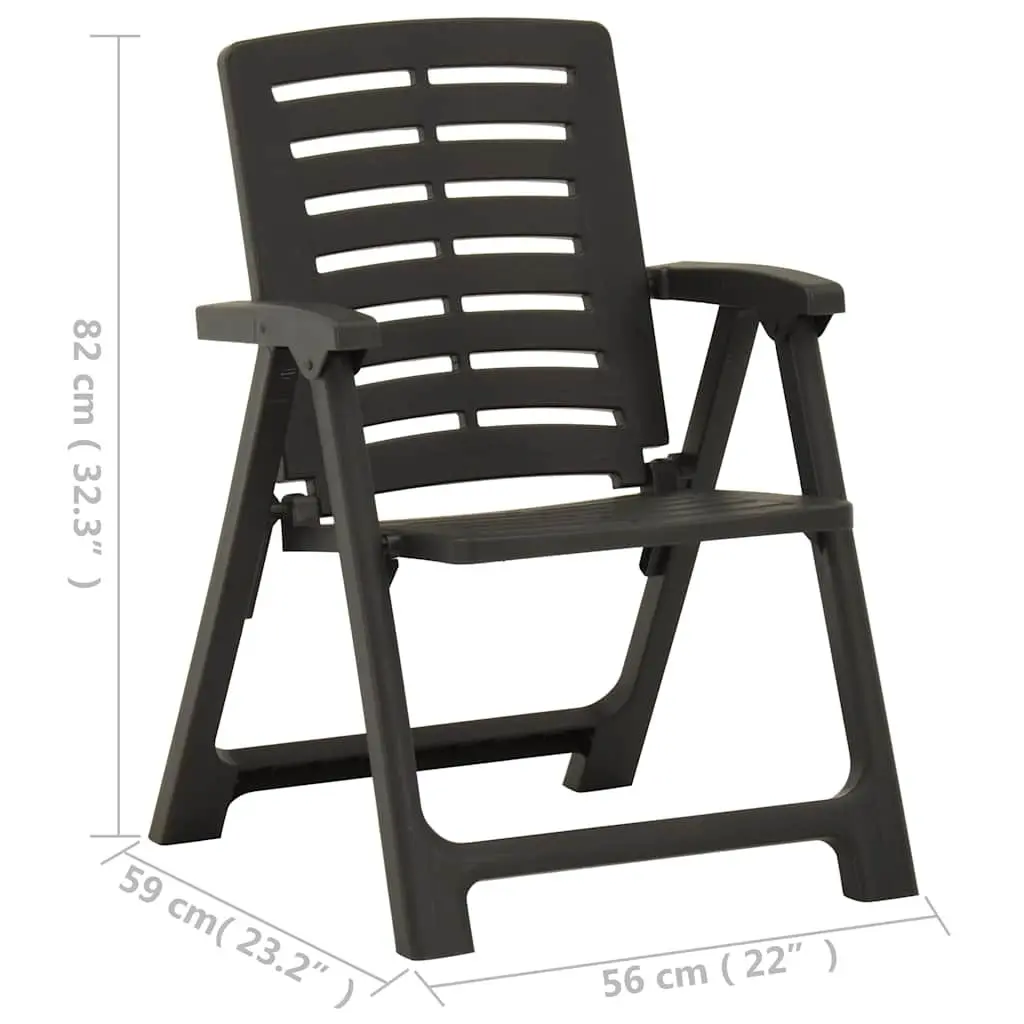 Outdoor Chairs Plastic 2 Pieces Garden Seating Anthracite