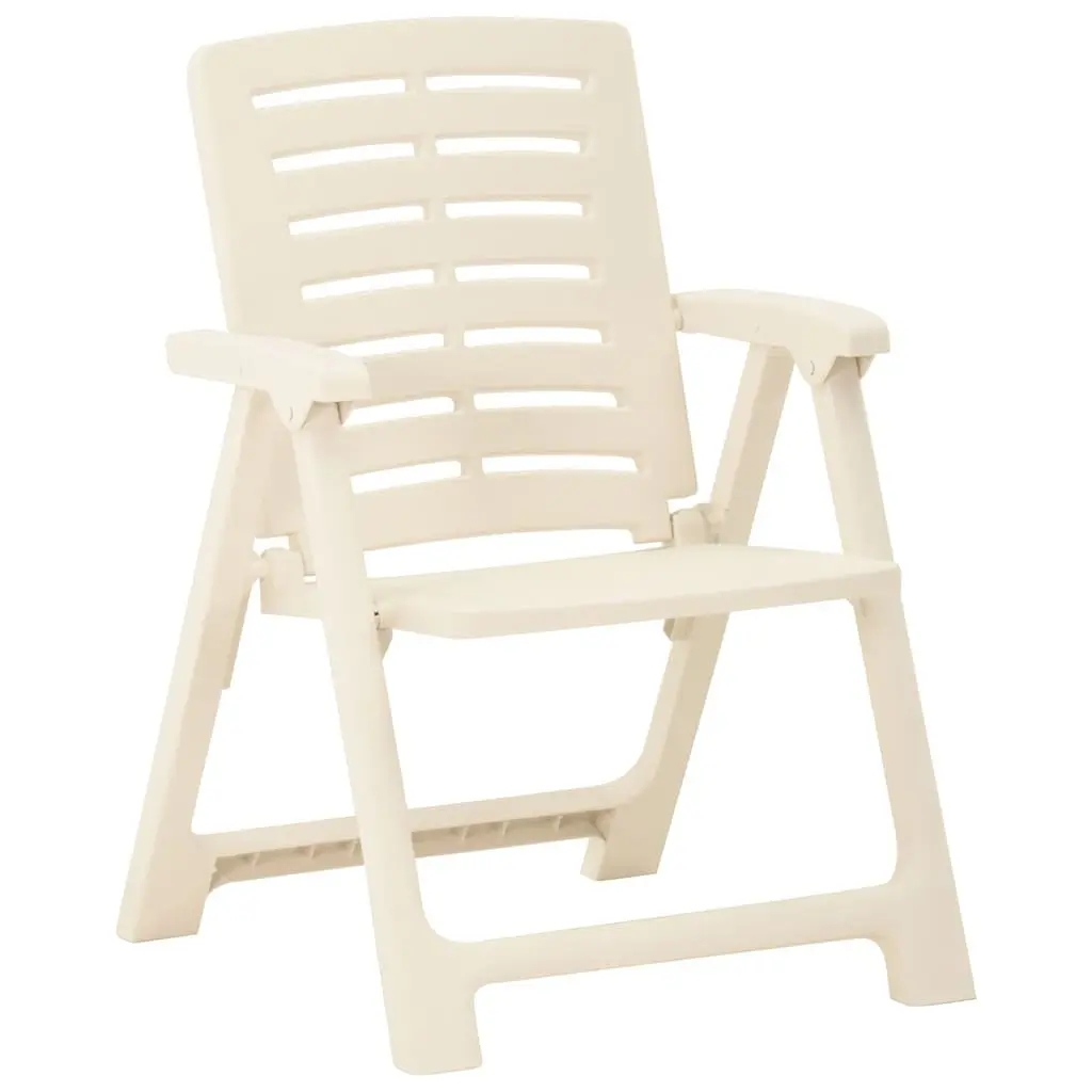 Outdoor Chairs Plastic Lightweight Easy Clean White 4 Piece Set