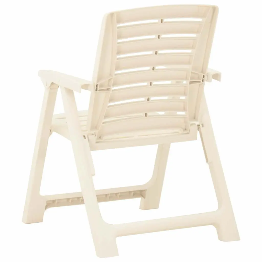 Outdoor Chairs Plastic Lightweight Easy Clean White 4 Piece Set