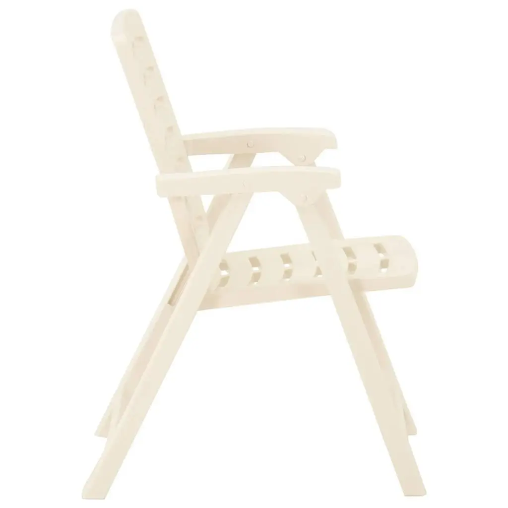 Outdoor Chairs Plastic Lightweight Easy Clean White 4 Piece Set
