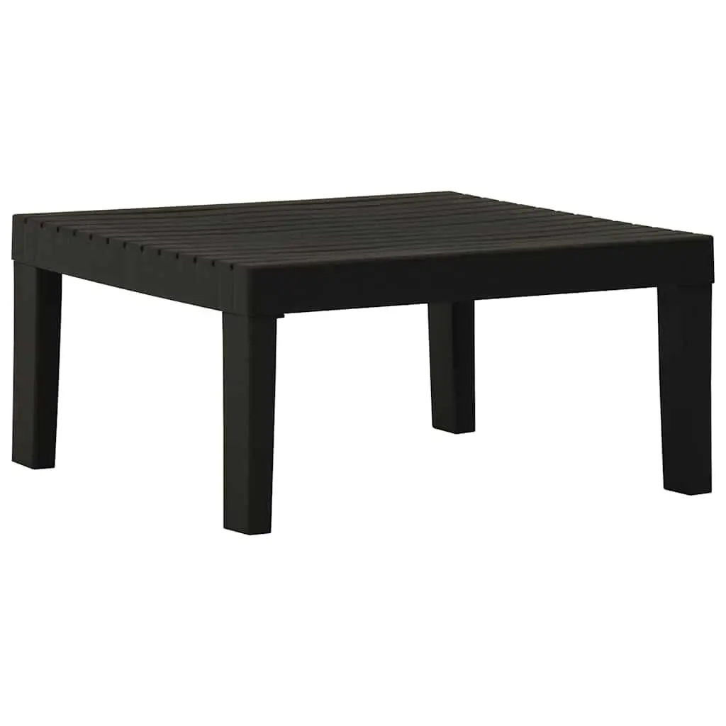 2 Piece Grey Plastic Garden Lounge Set with Cushions and Table