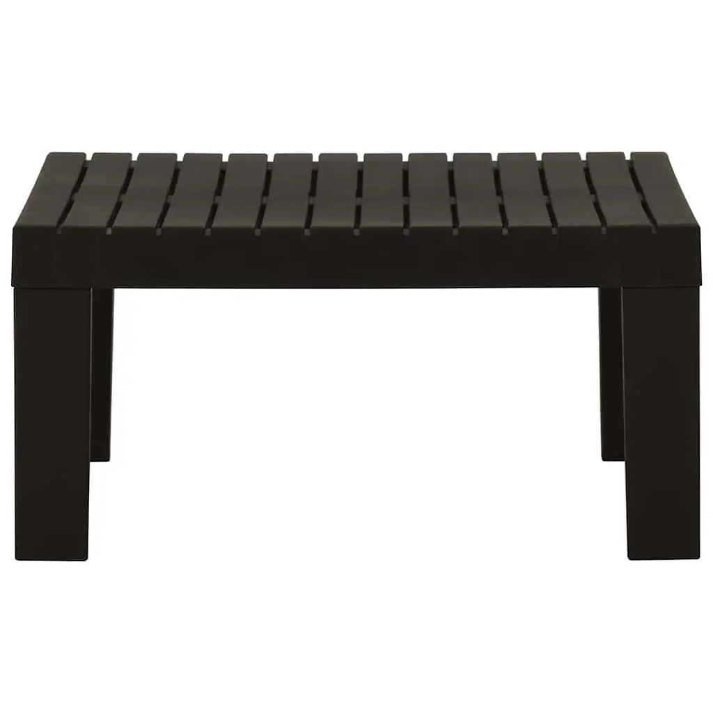 2 Piece Grey Plastic Garden Lounge Set with Cushions and Table