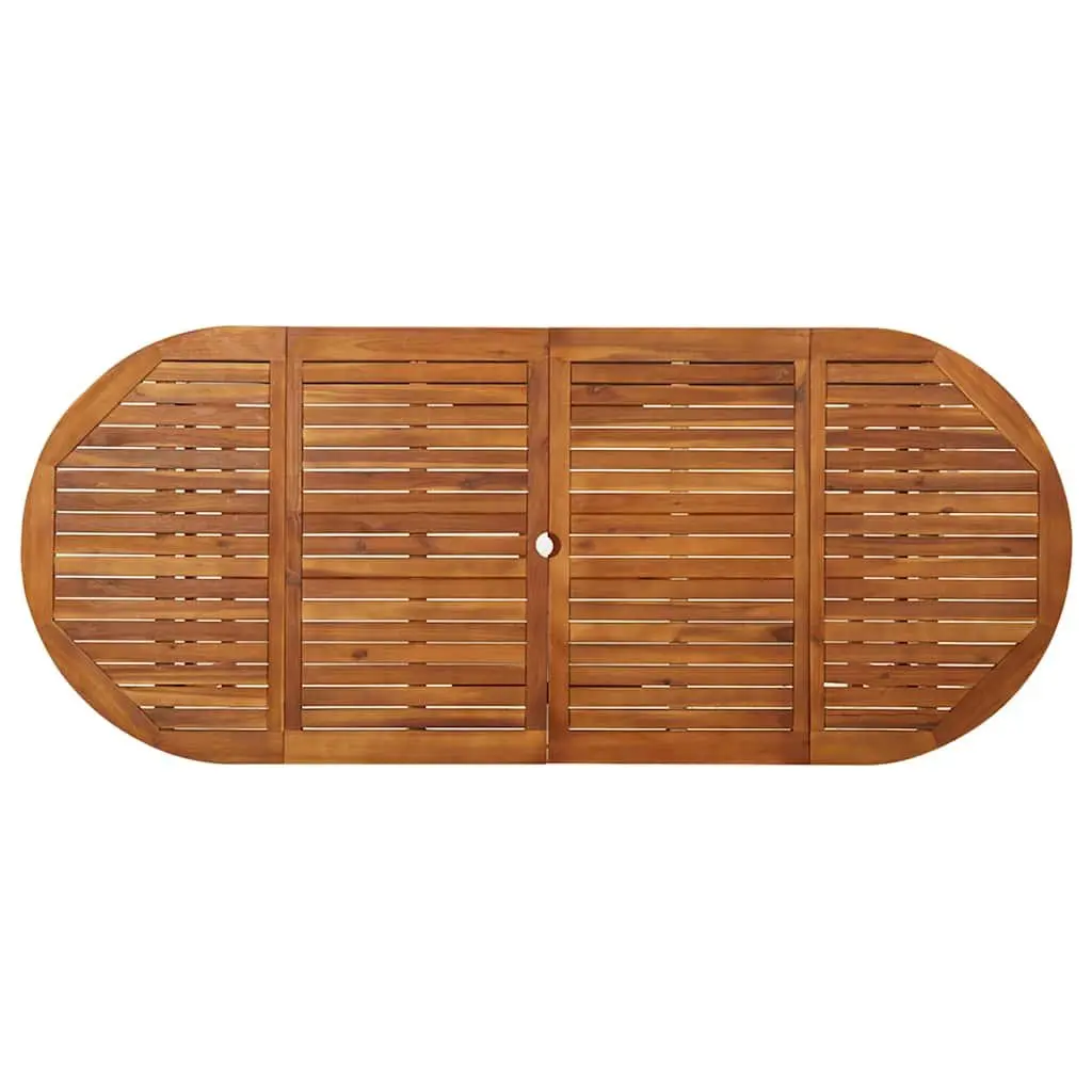 Outdoor Dining Table Solid Acacia Wood 220x90x75cm Rustic Brown Patio Furniture