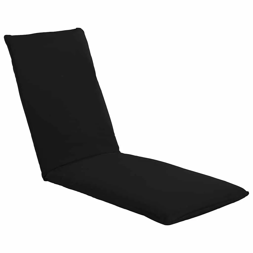 Foldable Sunlounger Steel Frame 5-Level Adjustable Black Oxford Fabric Garden Beach Chair Bed