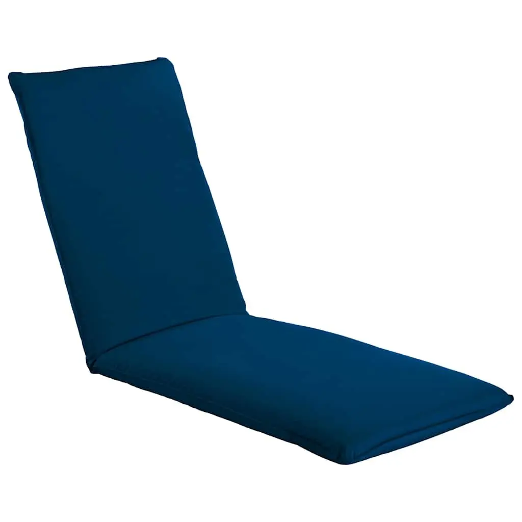 Foldable Sun Lounger Steel Frame 5-Level Adjustable Blue Outdoor Garden Beach Reclining Chair