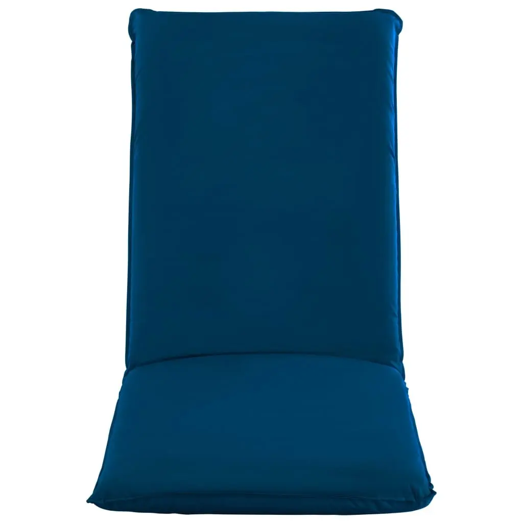 Foldable Sun Lounger Steel Frame 5-Level Adjustable Blue Outdoor Garden Beach Reclining Chair