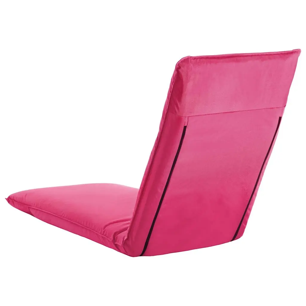 Adjustable Pink Foldable Sunlounger Outdoor Garden Beach Reclining Chair 5-Level Steel Frame 600D Oxford Fabric