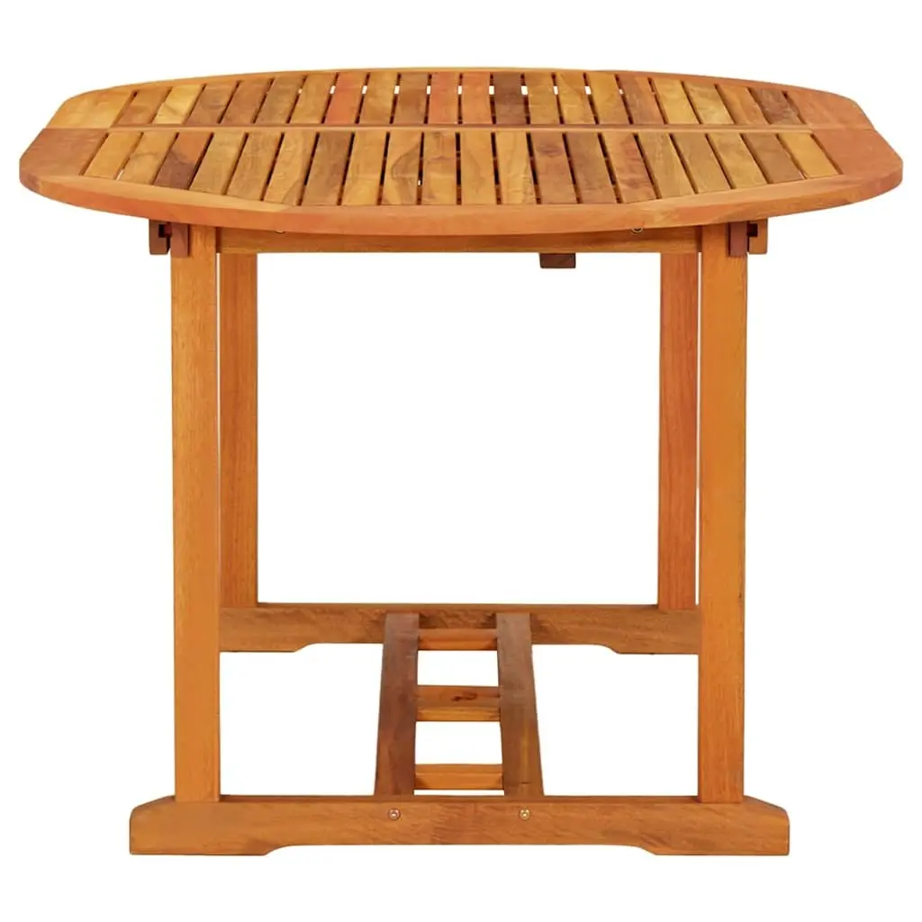 Extendable Solid Eucalyptus Wood Garden Table Outdoor Dining Patio Furniture Brown 200 x 100 x 75 cm