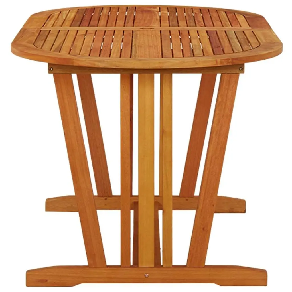Eucalyptus Wood Outdoor Dining Table Brown 160x85x75cm Solid Construction Garden Furniture